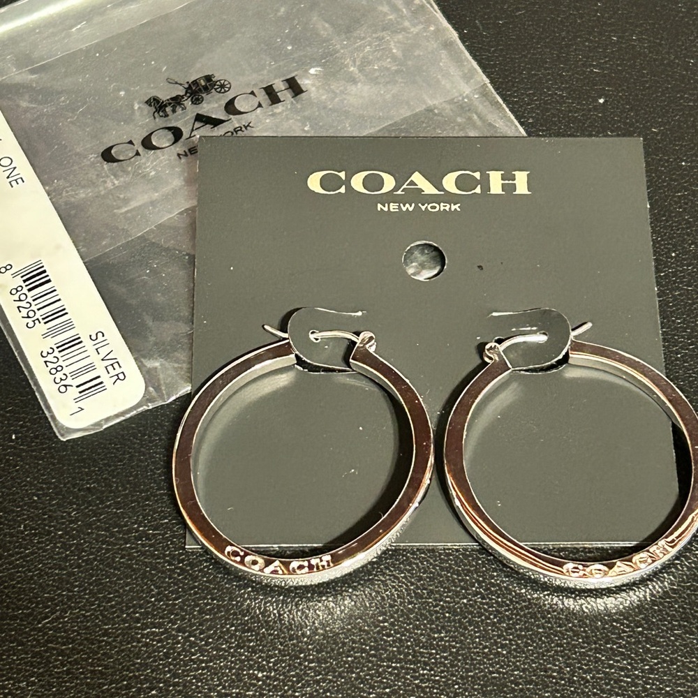Coach Hoop Earrings F73022 Silver